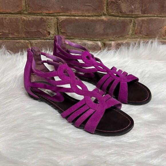 Steve Madden Women’s Magenta Pink Gladiator Leather Sandal Size 8 - Picture 1 of 9